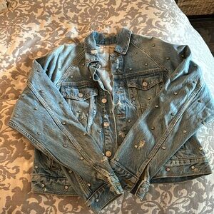 Free People Rhinestone Denim Jacket